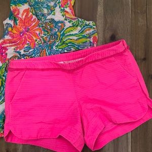 Lilly Pulitzer Pink Fringe Addie shorts size 0